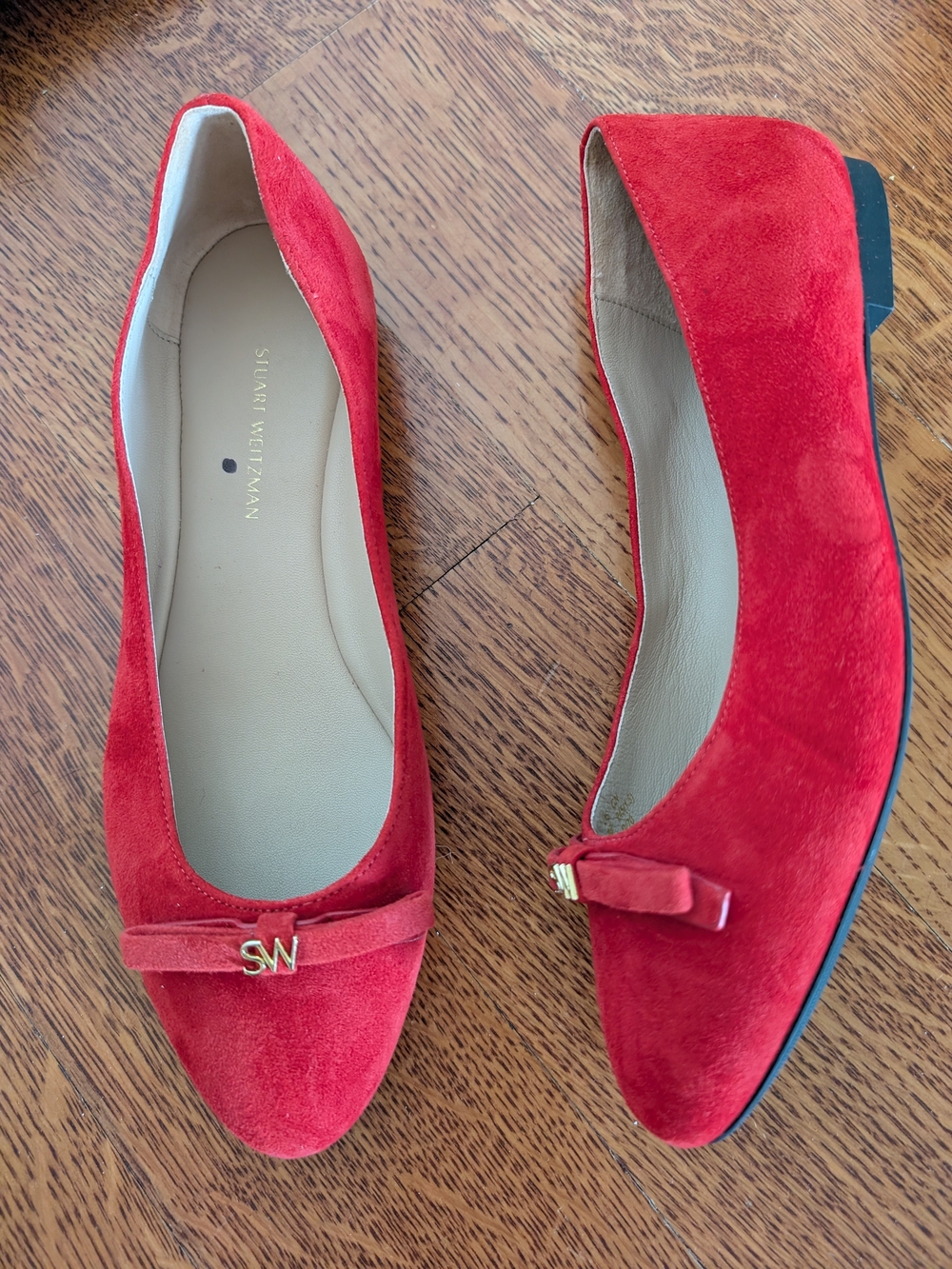 Stuart Weitzman Red Suede Ballet Flats Size 8
